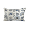 Almofada De Sarja Cru Bordado Azul Com Cordao 35X53cm - Decortextil